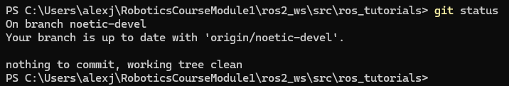 Git status in submodule.
